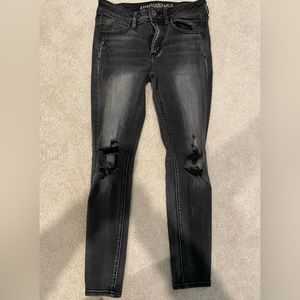 American Eagle Distressed Black Jeggings